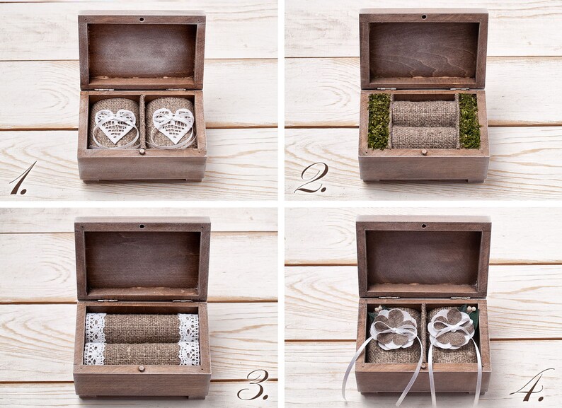 Rustic wedding ring bearer box personalized ring holder for Etsy