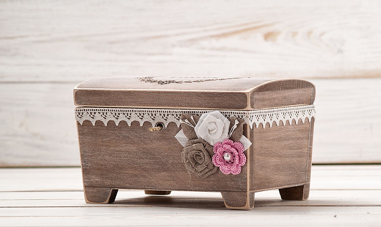 Girls Jewelry Box Baby Memory Box With Key Custom Keepsake Etsy