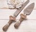 Rustic Wedding Cake Server and Knife, Cake Serving Set, Cake Cutter Cutting Set, Cake Shovel, Personalized Mr & Mrs Server 