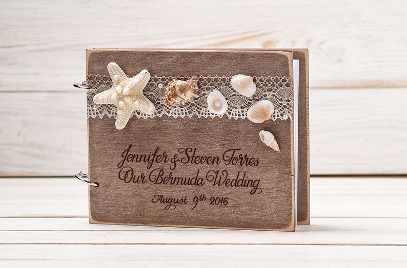 Beach Wedding Guest Book Nautical Wedding Custom Guest Book Etsy
