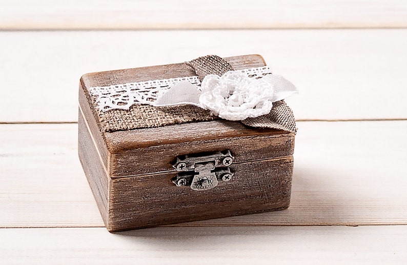 Personalized Wedding Ring Box, Rustic Ring Holder, Wedding Ring Pillow Bearer Box, Wooden Engagement Ring Box, Proposal Ring Box Wedding Day image 4