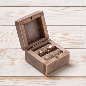 Custom Wedding Ring Box, Wooden Coin Box, Ring Bearer Box, Personalized Ring Box, Ring Holder, Rustic Proposal Box, Ring Gift Box image 5