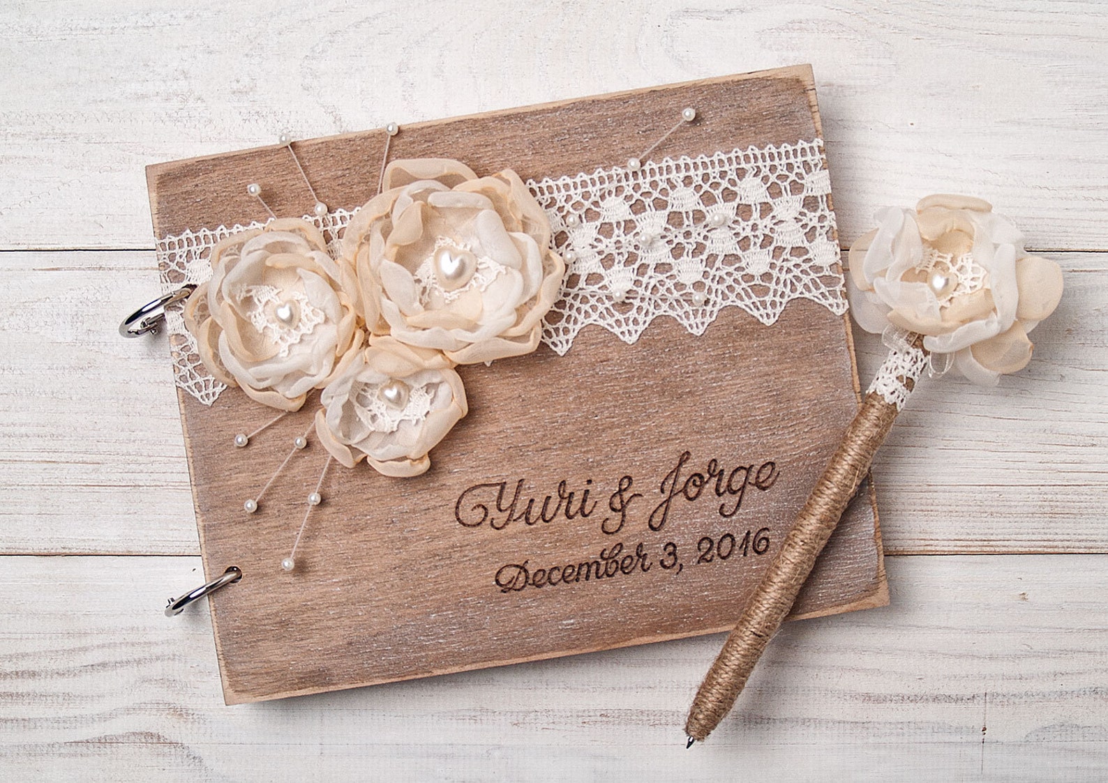 Wedding Guest Book Pen Personalized Pen Holder Bridal Shower Etsy