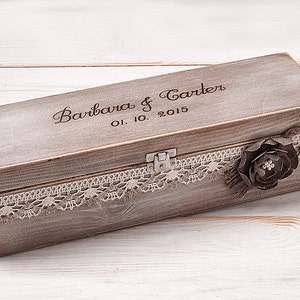 Contenitore di vino amore lettera personalizzata prima lotta cerimonia Decor rustico legno vino memoria casella Time Capsule acquazzone Bridal anniversario regalo di nozze