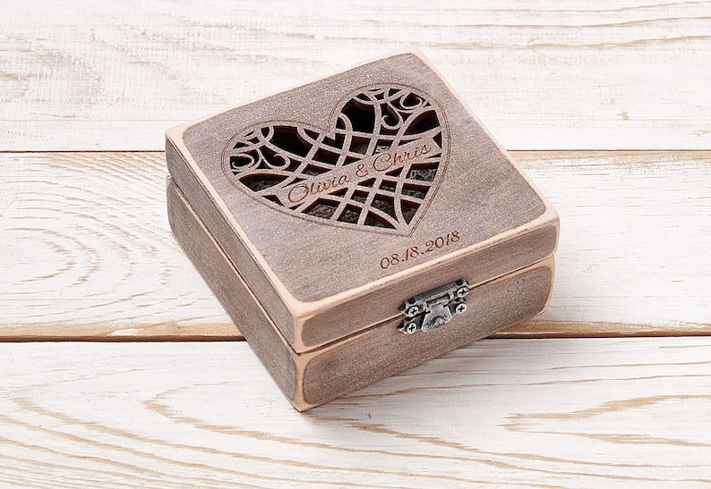 Ring Bearer Box Ring Pillow Personalized Ring Box Custom Wooden Box Wedding Ring Box Ring Bearer Box Rustic Wedding Ring Holder