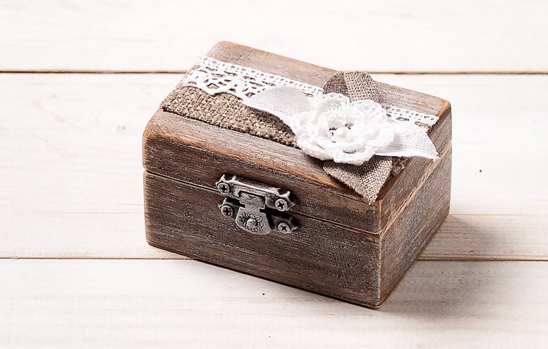 Personalized Wedding Ring Box, Rustic Ring Holder, Wedding Ring Pillow Bearer Box, Wooden Engagement Ring Box, Proposal Ring Box Wedding Day image 5