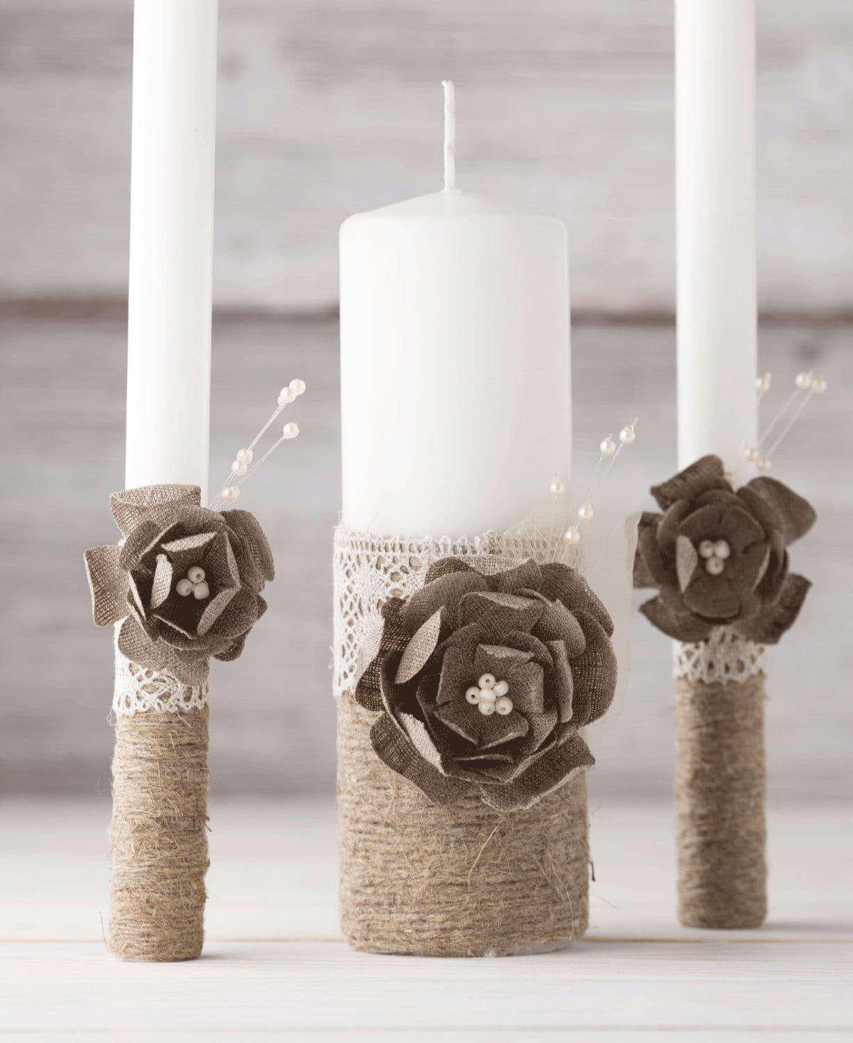 Unity Candle Set for Wedding Ceremony Rustic Candle Centerpieces Wedding Tables Decor Marriage Ceremony Church Candles Etsy Canada