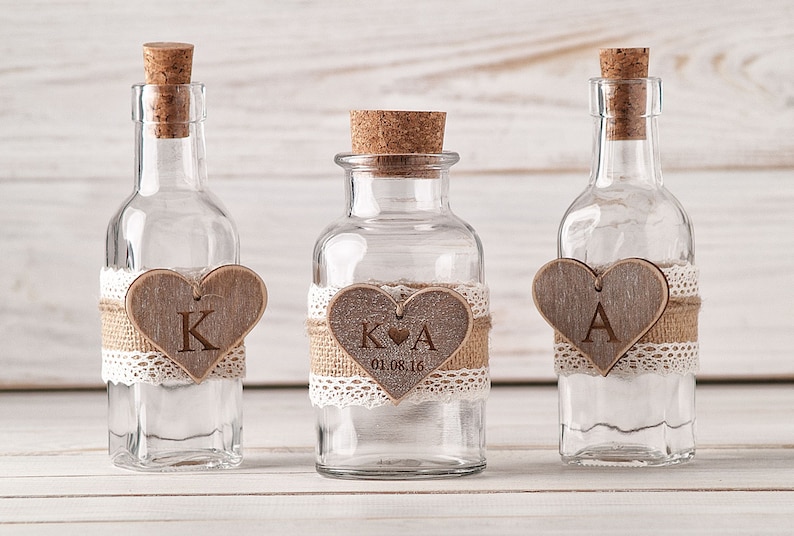 Unity Sand Ceremony Set Wedding Unity Sand Set Unity Sand Holder Wedding Unity Ceremony Personalized Unity Rustic Wedding Mason Jars image 4