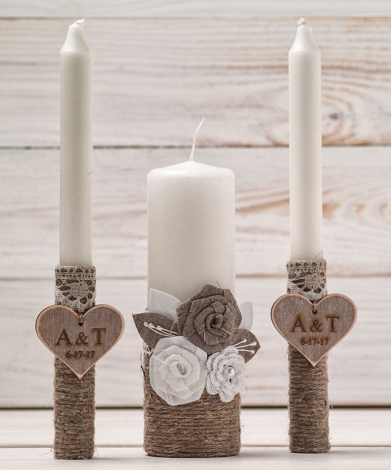 Monogram Unity Candles Wedding Unity Candle Ceremony Etsy