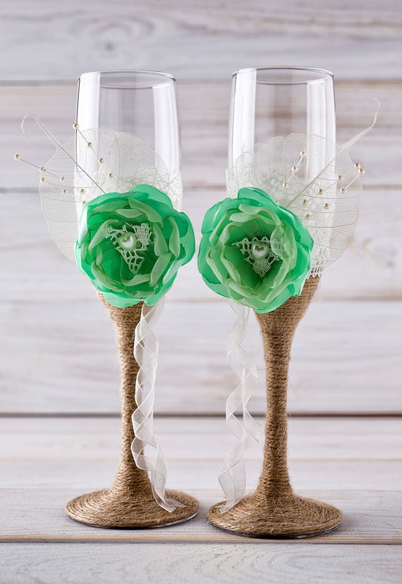 Wedding Wine Glasses Bride Groom Champagne Flutes Rustic Etsy