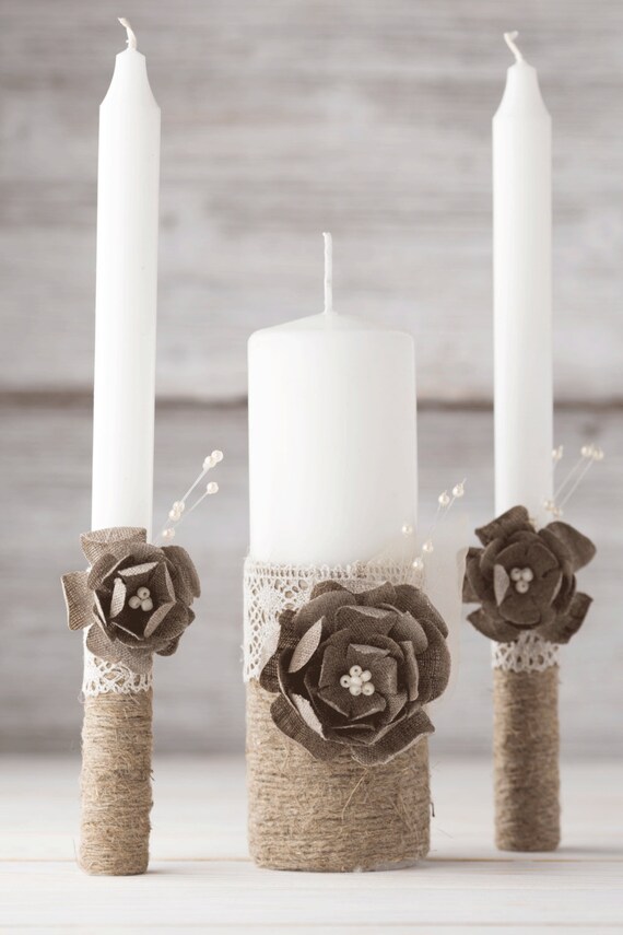 rustic wedding candles