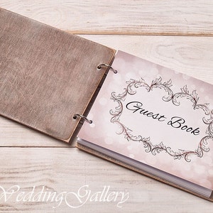 Wedding Guest Book, Personalized Rustic Book, Custom Wood Alternative GuestBook, Wedding Advice Book, Engraved Photo Album, Gift for Couple image 2