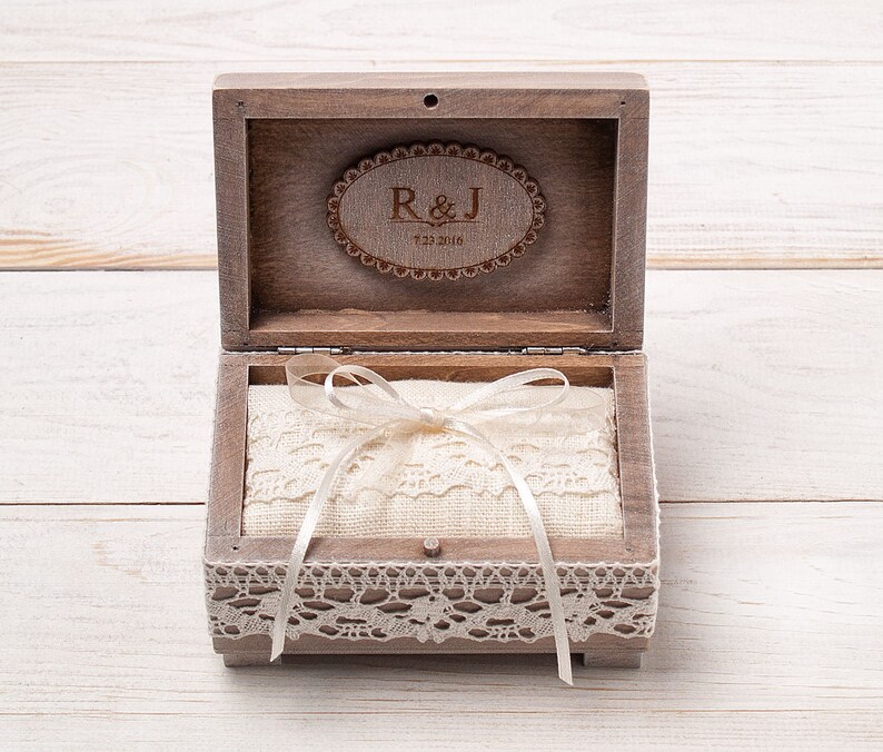 Rustic Wedding Ring Box Ring Bearer Box Ring Holder Custom Etsy