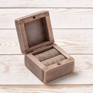 Custom Wedding Ring Box, Wooden Coin Box, Ring Bearer Box, Personalized Ring Box, Ring Holder, Rustic Proposal Box, Ring Gift Box image 4