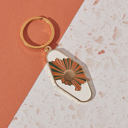 Sun and Sea Enamel Keychain Etsy