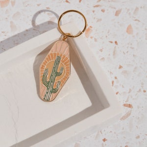Cactus Emaille Sleutelhanger