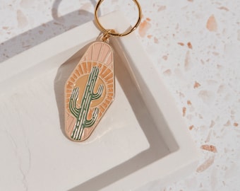 Cactus Enamel Keychain