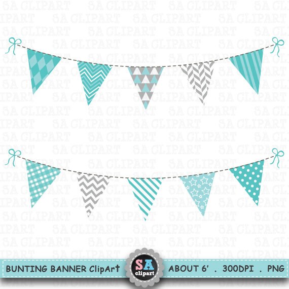 Bunting Banner Clipartbunting Banner Packbunting Etsy