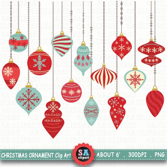 Ähnliche Artikel wie Weihnachten Ornamente ClipArt &quot;Weihnachtsschmuck