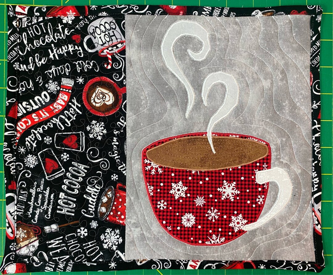 Mug Rug Patterns Pdf Feeling Festive Mug Rug Pattern - PDF - Applique - Etsy
