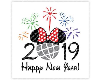 Download Disney Happy New Year 2019 Epcot Fireworks Mickey Head | Etsy