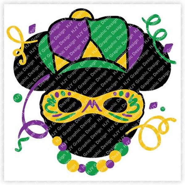 mardi gras mickey embroidery design