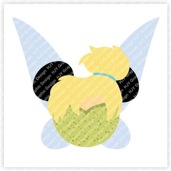 Tinker, Bell, Fairy, Peter, Pan, Minnie, Mouse, Head, Icon, Ears, Digital, Download, TShirt, Cut File, SVG, Iron on, Transfer