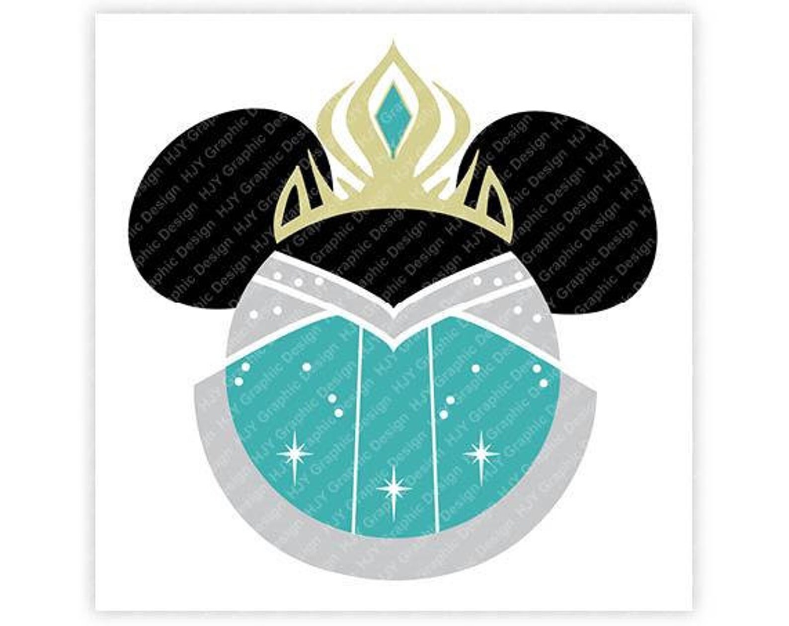 Princess Elsa Minnie Mouse Ears Digital Download Etsy