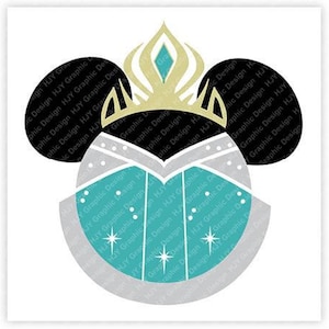 Princess, Elsa, Minnie, Maus, Ohren, Digital, Download, TShirt, Cut File, SVG, Bügeln, Übertragen
