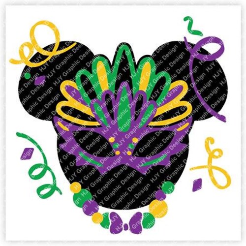 Mardi Gras Mask Mouse Ears SVG DXF Minnie Carnival Svg - Etsy