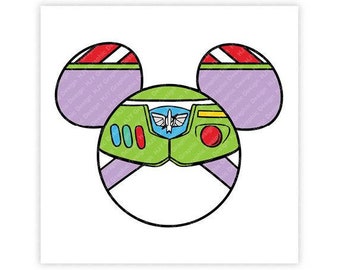 Toy, Story, Buzz, Lightyear, Space, Mickey, Mouse, Head, Icon, Ears, Digital, Download, TShirt, Cut File, SVG, Iron on, Transfer