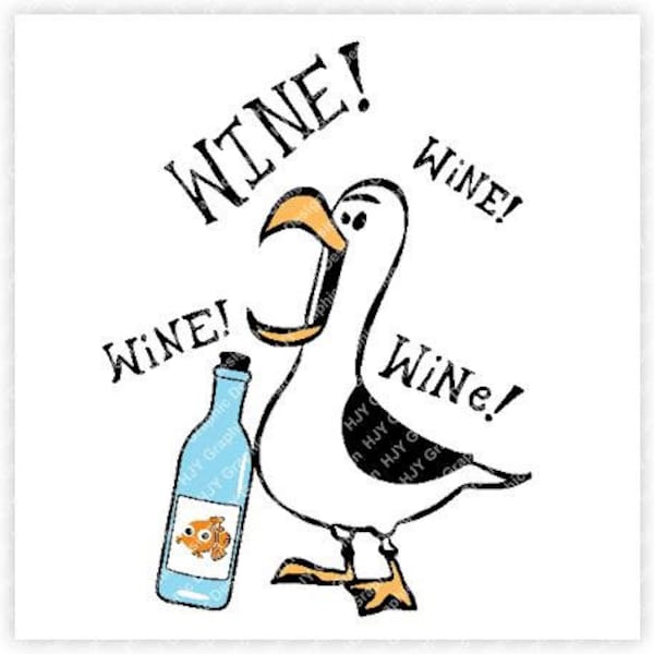 Finding, Nemo, Seagull, Wine, Dory, Epcot, Food, Digital, Download, TShirt, Cut File, SVG, Iron on, Transfer