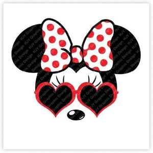 Minnie, Mouse, Occhiali da sole, Testa, Icona, Orecchie, Digitale, Download, TShirt, Cut File, SVG, Iron on, Transfer