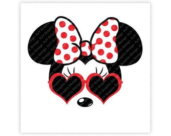 Minnie, Mouse, Sunglasses, Head, Icon, Ears, Digital, Download, TShirt, Cut File, SVG, Iron on, Transfer