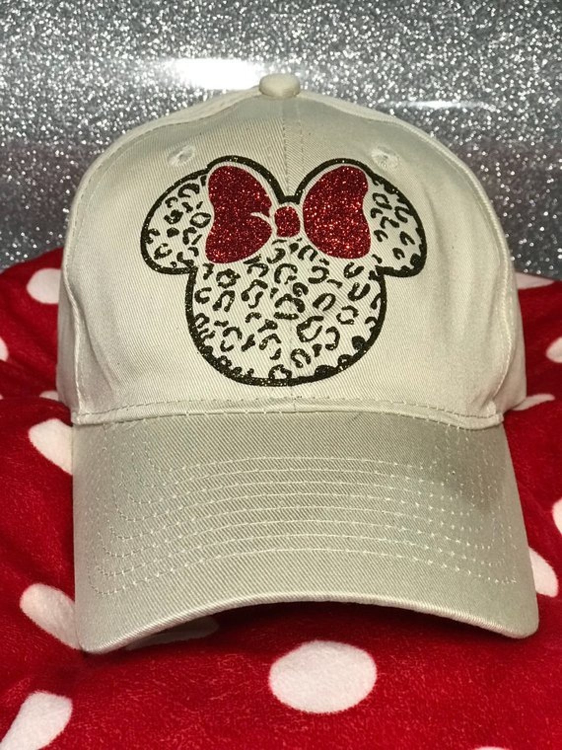 Disney Minnie Mouse Leopard Print Bow Ears Head Icon | Etsy