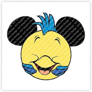 Petit, Sirène, Plie, Poisson, Mickey, Souris, Tête, Oreilles, Icône, Numérique, Télécharger, TShirt, Couper le fichier, SVG, Repasser, Transférer