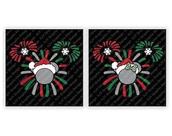 Disney, Christmas, Fireworks, Santa, Snowflake, Minnie, Minnie, Head, Ears, Digital, Download, TShirt, Cut File, SVG, Iron on, Transfer