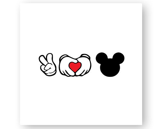 Download Disney Peace Love Icon Mickey Icon Minnie Hands Heart Etsy