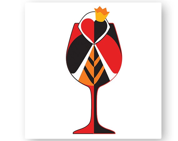 Disney Queen Of Hearts Alice Villain Food Wine Glass Etsy