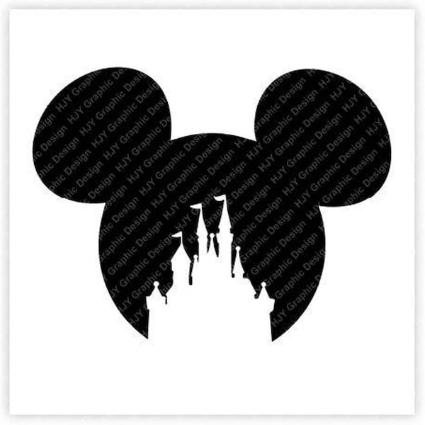 Castle, Mickey, Mouse, Head, Icon, Ears, Digital, Download, TShirt, Cut File, SVG, Iron on, Transfer