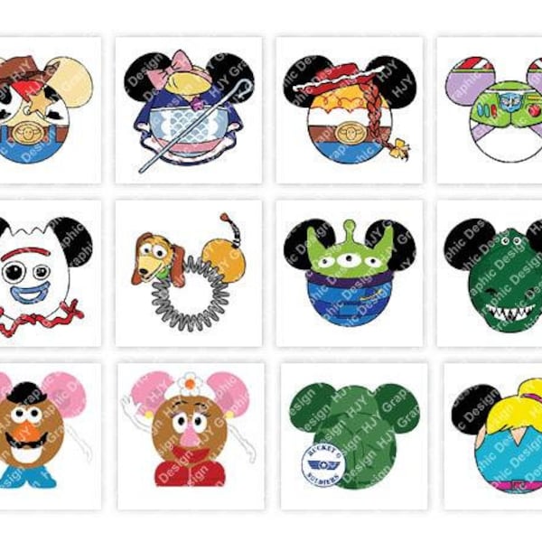 Toy, Story, Woody, Bo Peep, Jessie, Buzz, Forky, Slinky, Mickey, Minnie, Mouse, Digital, Download, TShirt, Cut File, SVG, Iron on, Transfer