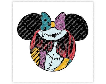 Disney, Nightmare Before Christmas, Sally, Mickey, Minnie, Mouse, Head, Ears, Icon, Digital, Download, TShirt, Cut File,SVG,Iron on,Transfer