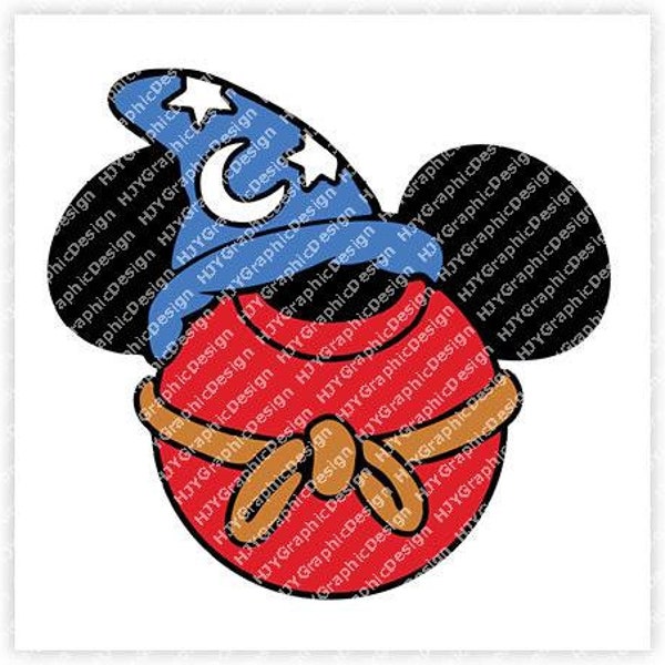 Fantasia, Sorcerer, Mickey, Mouse, Head, Icon, Ears, Digital, Download, TShirt, Cut File, SVG, Iron on, Transfer