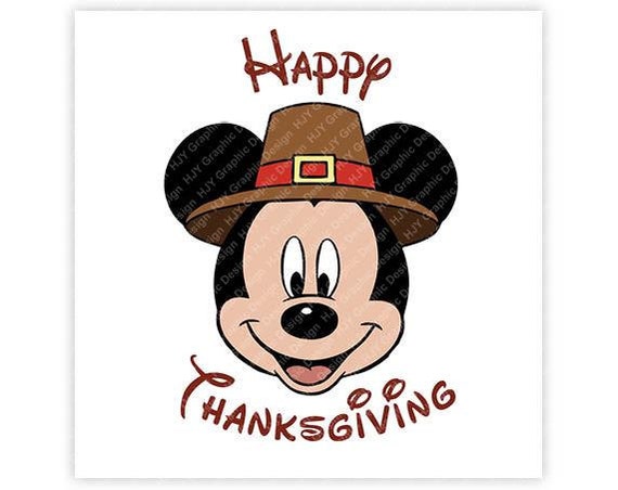 **DISNEY**MICKEY MINNIE MOUSE THANKSGIVING*PERSONALIZED T-SHIRT IRON ON TRANSFER 