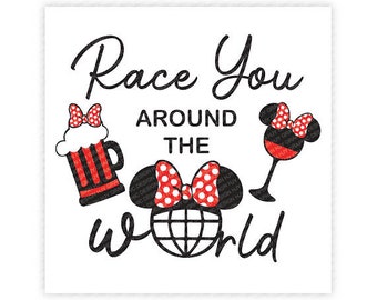 Epcot, Minnie, Around the World, Food, Wine, Festival, Drinking, Digital, Download, TShirt, Cut File, SVG, Iron on, Transfer