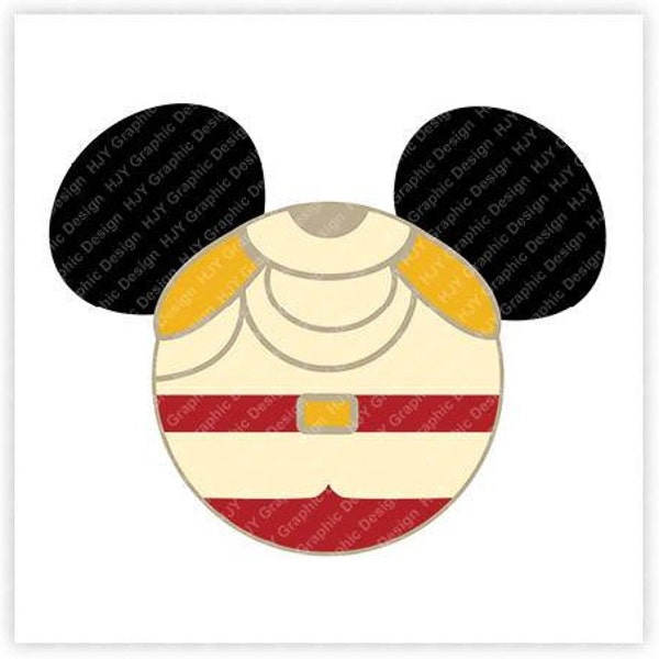 Cinderella, Prince, Charming, Mickey, Mouse, Head, Icon, Ears, Digital, Download, TShirt, Cut File, SVG, Iron on, Transfer