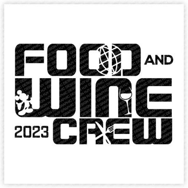 Epcot, Food and Wine Crew, 2023, Mickey, Fork, Festival, Drinking, Beer, Digital, Download, TShirt, Cut File, SVG, Iron on, Transfer