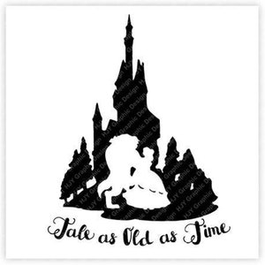 La Bella y la Bestia, Belle, Prince Adam, Castle, Tale as Old as Time, Digital, Download, TShirt, Cut File, SVG, Iron on, Transfer