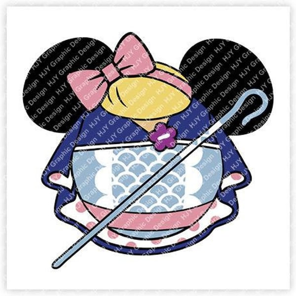 Toy, Story, Bo Peep, Minnie, Mouse, Digital, Download, TShirt, Cut File, SVG, Iron on, Transfer