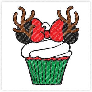 Weihnachten, Mickey, Minnie, Maus, Rentier, Cupcake, Geburtstag digital, Download, TShirt, Cut File, SVG, Bügeln, Übertragen